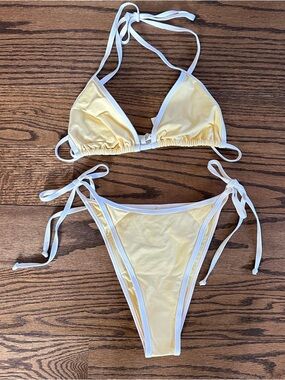 L*Space Daisy & Cream Bikini Set, Aspen Top & Levy Bottom, NWT